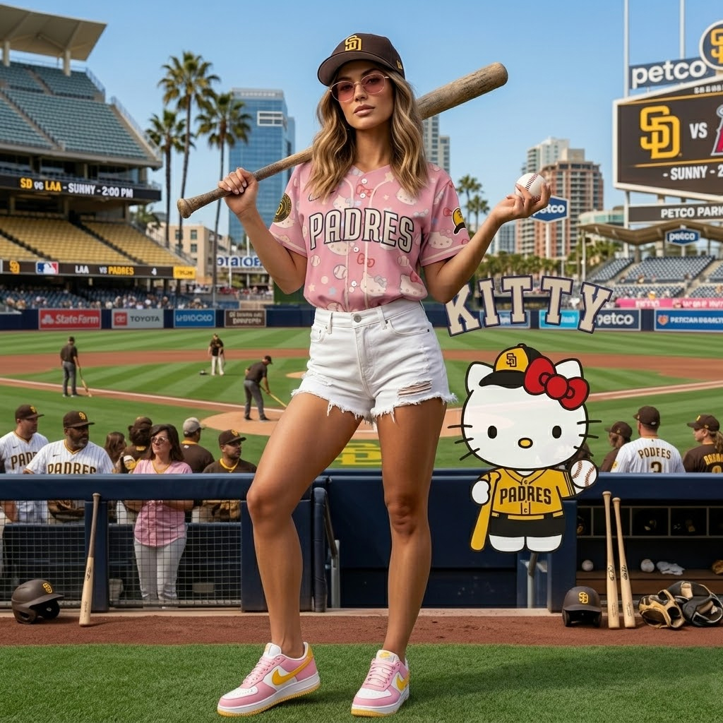 San Diego Padres x Hello Kitty 2026 Baseball Jersey 3 San Diego Padres x Hello Kitty 2026 Baseball Jersey