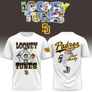 San Diego Padres x Looney Tunes Bugs Bunny Retro Baseball White T-Shirt