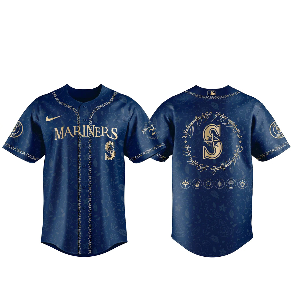 Seattle Mariners The Lord of The Rings 2026 Night Navy Baseball Jersey 1 Seattle Mariners The Lord of The Rings 2026 Night Navy Baseball Jersey