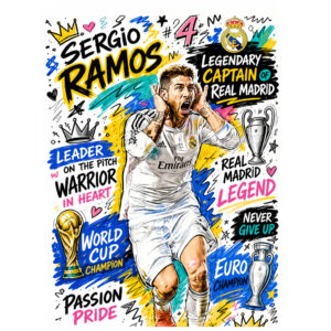 Sergio Ramos Real Madrid Legendary Captain And World Cup Champion Poster