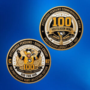 Sidney Crosby 100 Postseason Wins Milestone Coin