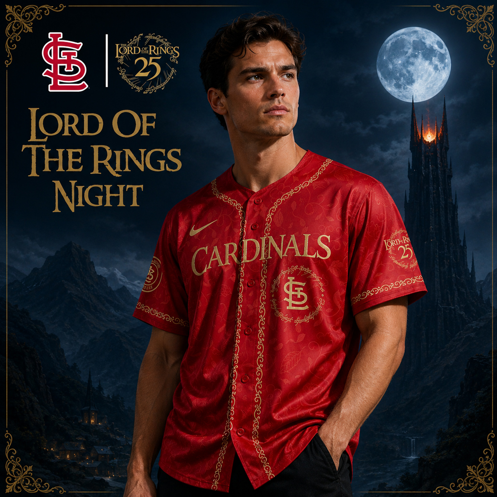 St. Louis Cardinals The Lord of The Rings 2026 Night Red Baseball Jersey 3 St. Louis Cardinals The Lord of The Rings 2026 Night Red Baseball Jersey