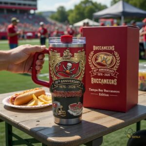 Unisex Tampa Bay Buccaneers 50Th Anniversary 1976 2026 Graphic Tumbler for Fans