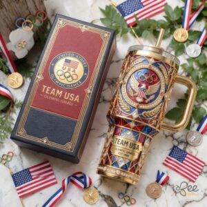 Unisex Team Usa Olympic Games Est 1896 With Handle Graphic Tumbler for Fans