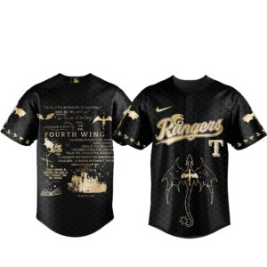 Texas Rangers x Fourth Wing Night 2026 Black Baseball Jersey