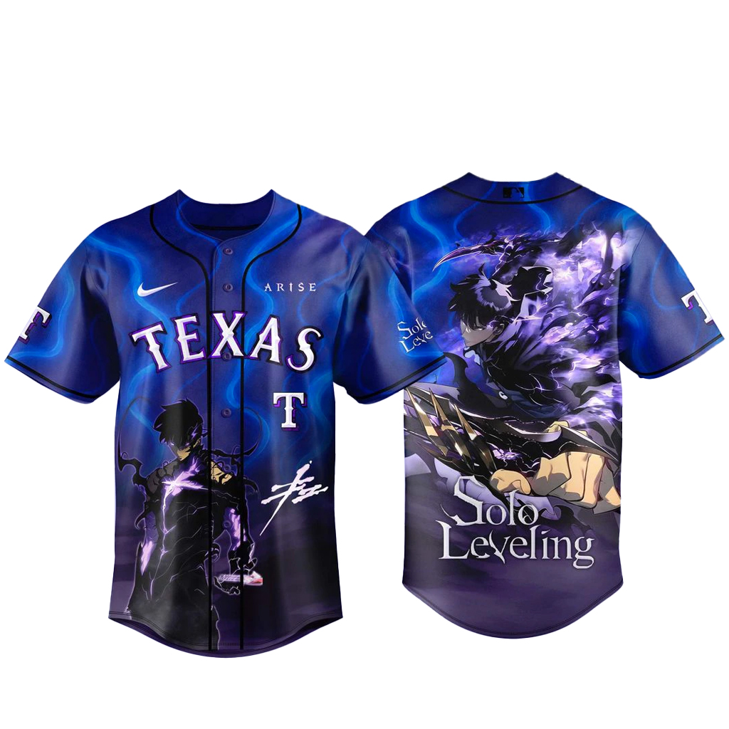 Texas Rangers x Solo Leveling Night 2026 Baseball Jersey Version 2 1 Texas Rangers x Solo Leveling Night 2026 Baseball Jersey Version 2