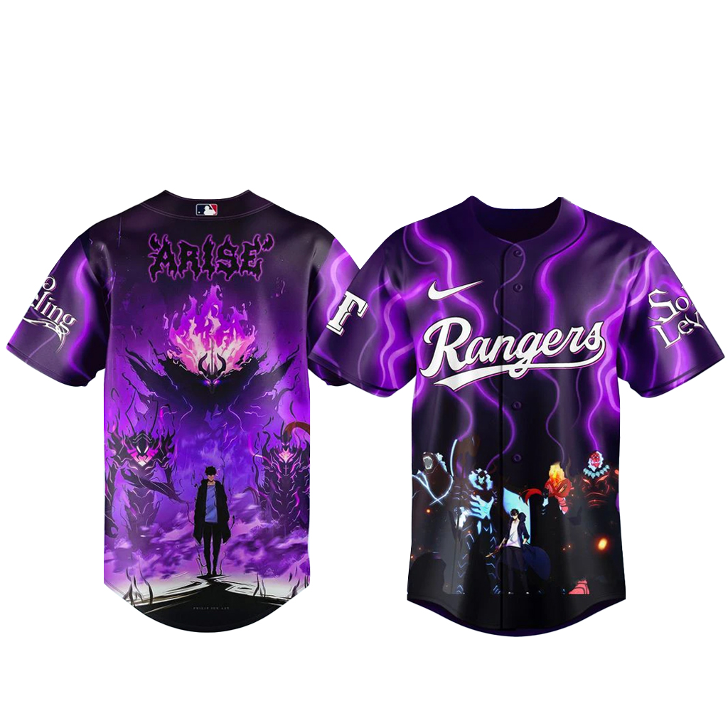 Texas Rangers x Solo Leveling Night 2026 Baseball Jersey Version 4 1 Texas Rangers x Solo Leveling Night 2026 Baseball Jersey Version 4