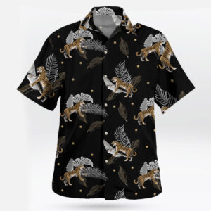 Tiger Palm Leaf Hawaiian Shirts