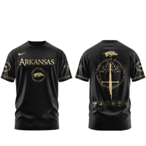 Unisex Arkansas Razorbacks Lord Of The Rings 2026 Black Graphic T-Shirt for College Sports Fans
