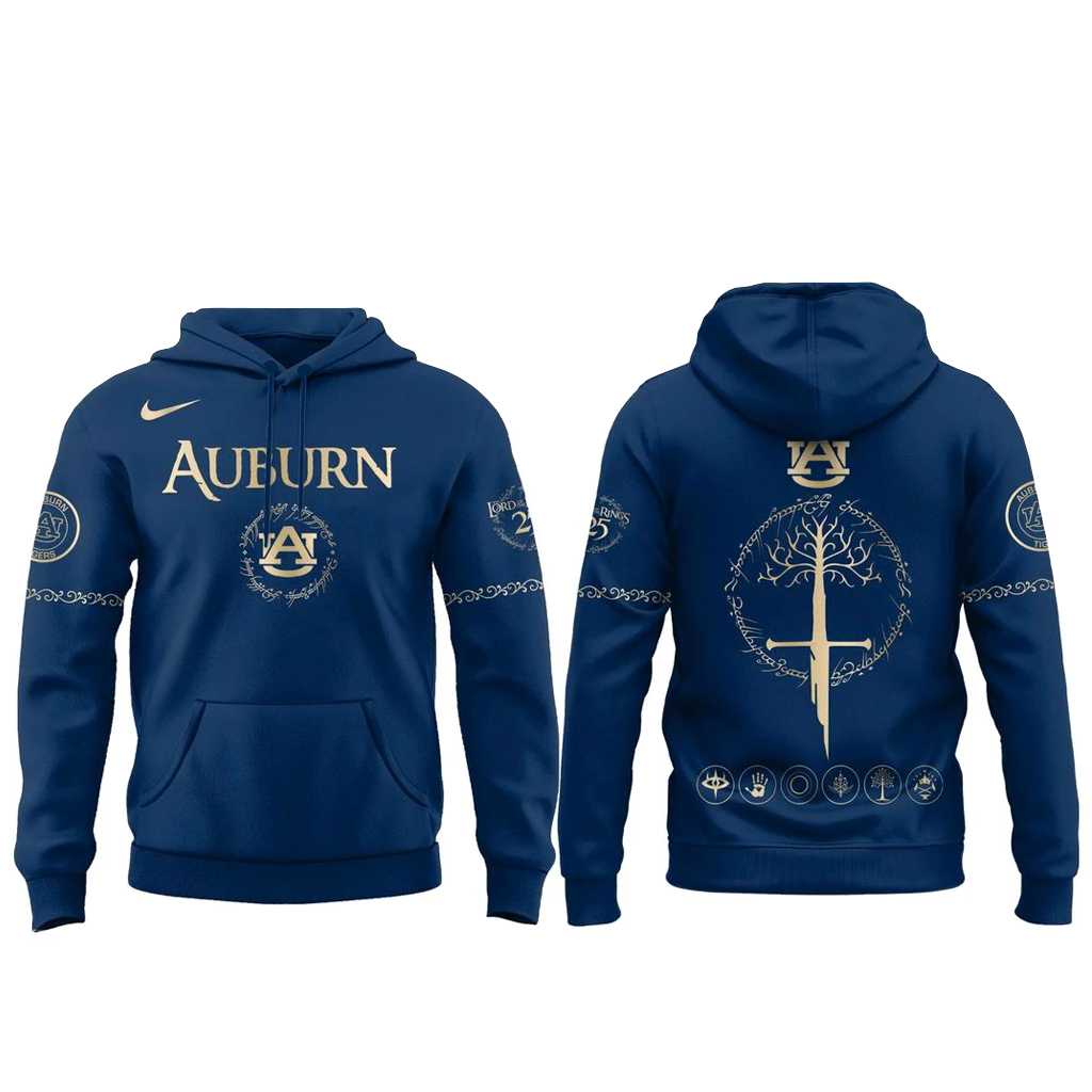 Unisex Auburn Tigers Lord Of The Rings 2026 Blue Graphic Shirt for College Sports Fans 2 Unisex Auburn Tigers Lord Of The Rings 2026 Blue Graphic Hoodie for College Sports Fans