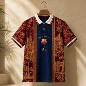 Unisex Barcelona FC x Heritage Paris Graphic Polo Shirt 2026 for Soccer Fans Version 1
