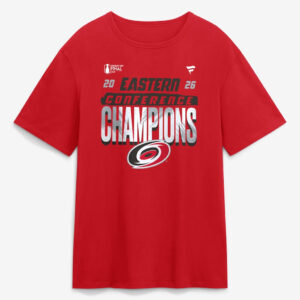 Unisex Carolina Hurricanes Red 2026 Eastern Conference Champions Graphic Shirt for Hockey Fans