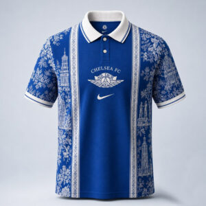 Unisex Chelsea FC x Heritage Paris Graphic Polo Shirt 2026 for Soccer Fans