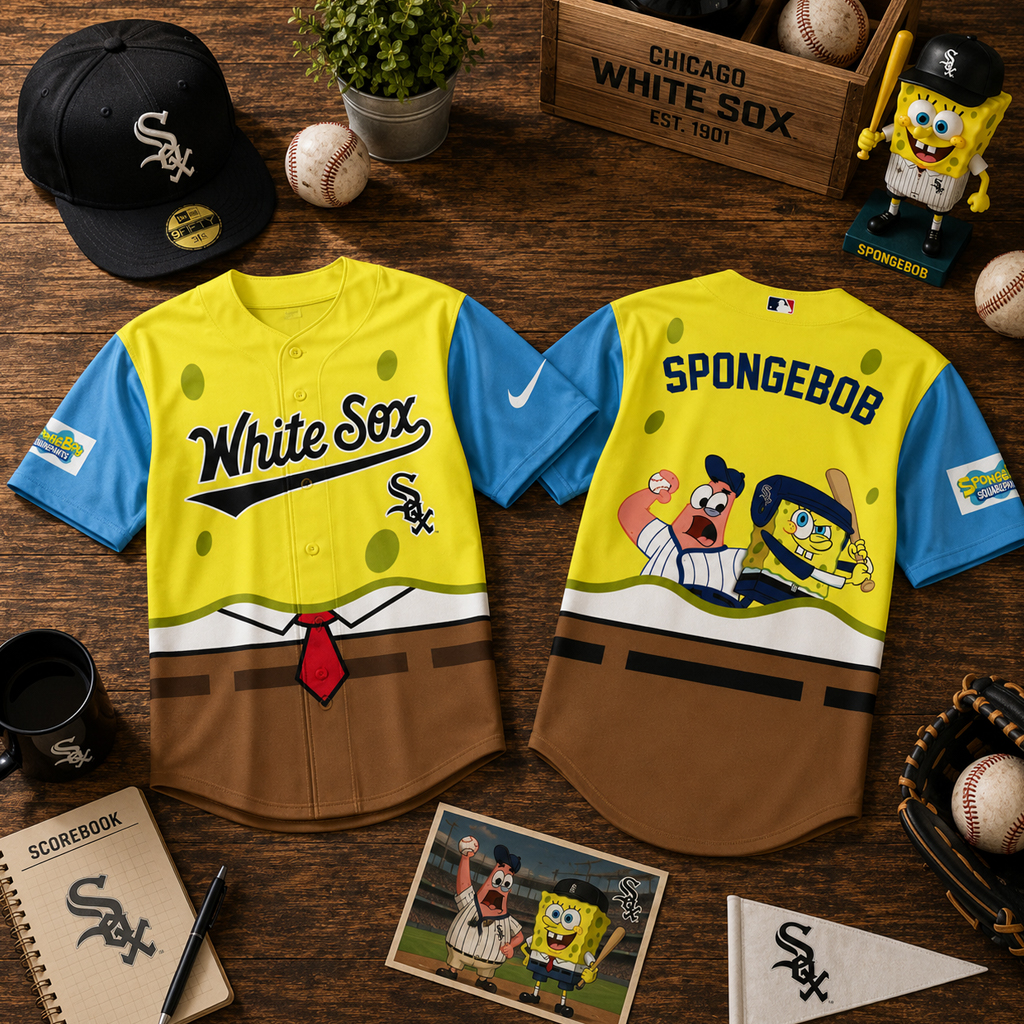 Unisex Chicago White Sox SpongeBob Night Graphic Baseball Jersey 2026 for Baseball Fans 2 Unisex Chicago White Sox SpongeBob Night Graphic Baseball Jersey 2026 for Baseball Fans