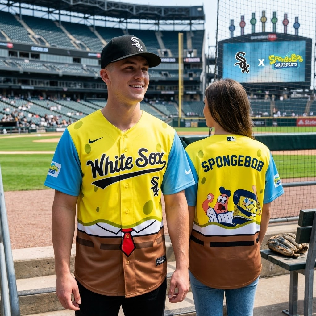 Unisex Chicago White Sox SpongeBob Night Graphic Baseball Jersey 2026 for Baseball Fans 3 Unisex Chicago White Sox SpongeBob Night Graphic Baseball Jersey 2026 for Baseball Fans