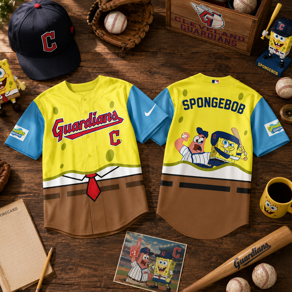 Unisex Cleveland Guardians SpongeBob Night Graphic Baseball Jersey 2026 for Baseball Fans 2 Unisex Cleveland Guardians SpongeBob Night Graphic Baseball Jersey 2026 for Baseball Fans