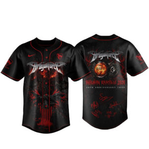 Unisex DragonForce Inhuman Rampage 20th Anniversary Tour 2026 Signature Baseball Jersey for Music Fans