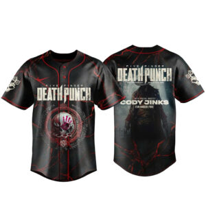 Unisex Five Finger Death Punch 20th Anniversary World Tour 2026 Baseball Jersey for Music Fans
