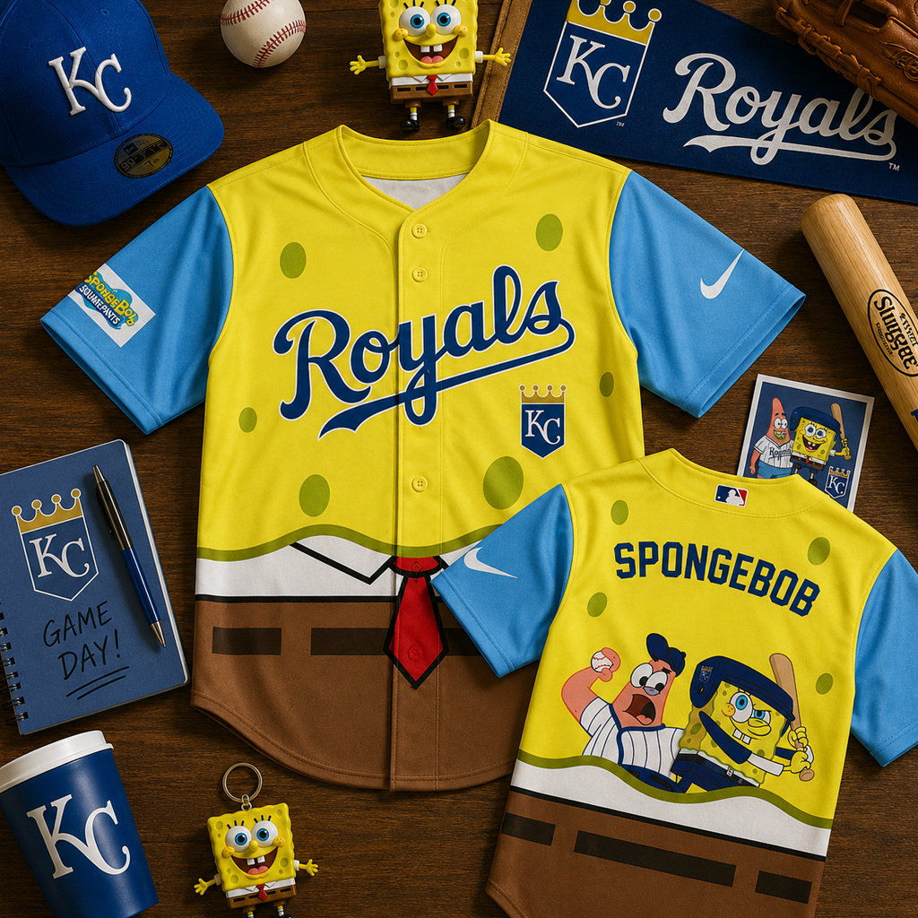 Unisex Kansas City Royals SpongeBob Night Graphic Baseball Jersey 2026 for Baseball Fans 2 Unisex Kansas City Royals SpongeBob Night Graphic Baseball Jersey 2026 for Baseball Fans