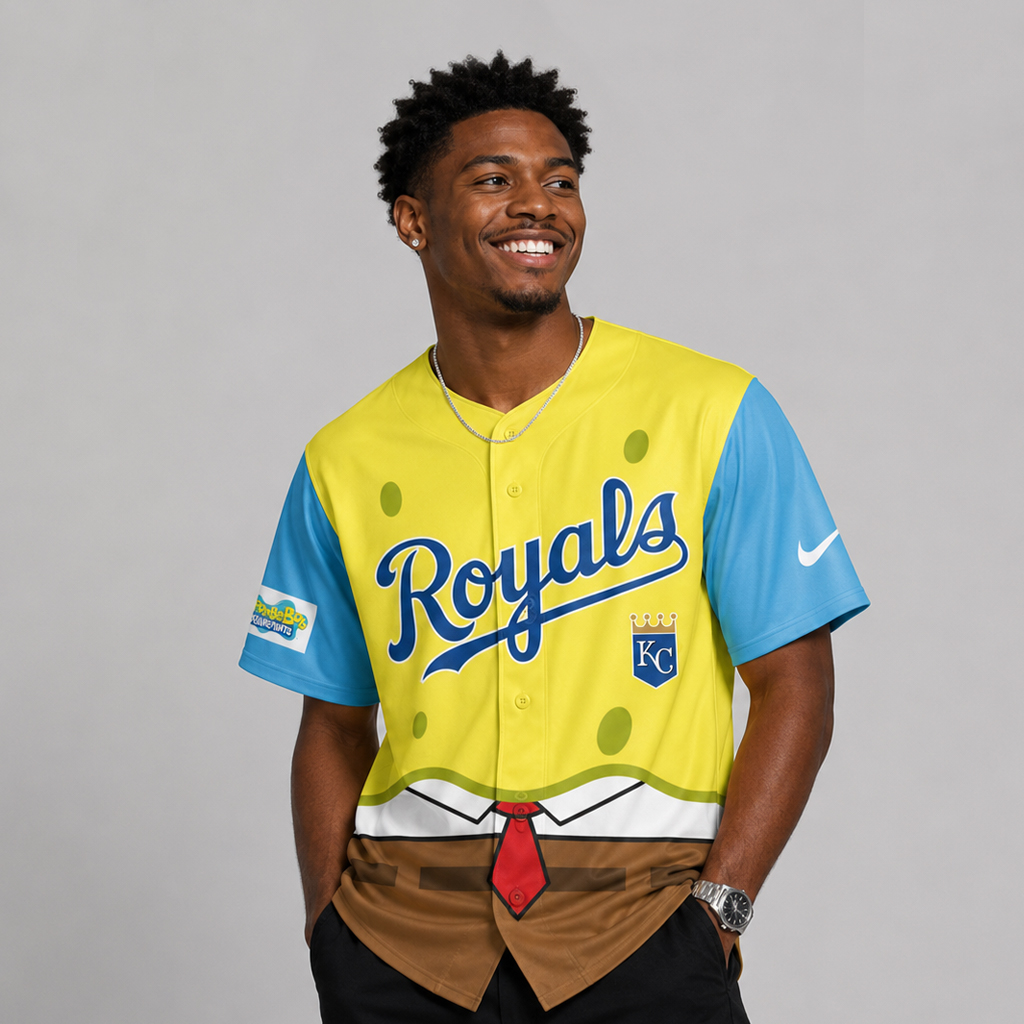 Unisex Kansas City Royals SpongeBob Night Graphic Baseball Jersey 2026 for Baseball Fans 3 Unisex Kansas City Royals SpongeBob Night Graphic Baseball Jersey 2026 for Baseball Fans
