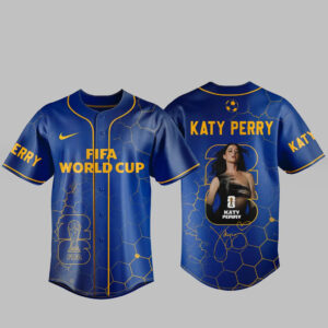 Unisex Katy Perry Global Soccer Event Baseball Jersey – Navy Fan Button-Up Shirt