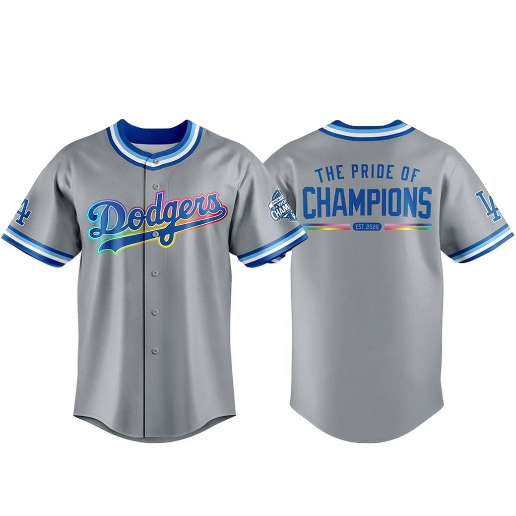 Unisex Los Angeles Dodgers Pride Night 2026 The Champs Baseball Jersey for Baseball Fans 1 Unisex Los Angeles Dodgers Pride Night 2026 The Champs Baseball Jersey for Baseball Fans