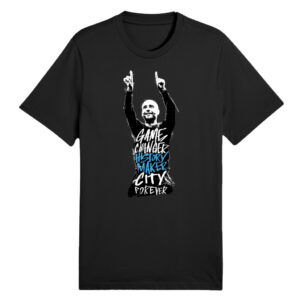 Unisex Manchester City Pep Game Changer History Maker City Forever Graphic T-Shirt for Soccer Fans