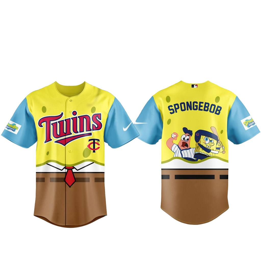 Unisex Minnesota Twins SpongeBob Night Graphic Baseball Jersey 2026 for Baseball Fans 1 Unisex Minnesota Twins SpongeBob Night Graphic Baseball Jersey 2026 for Baseball Fans