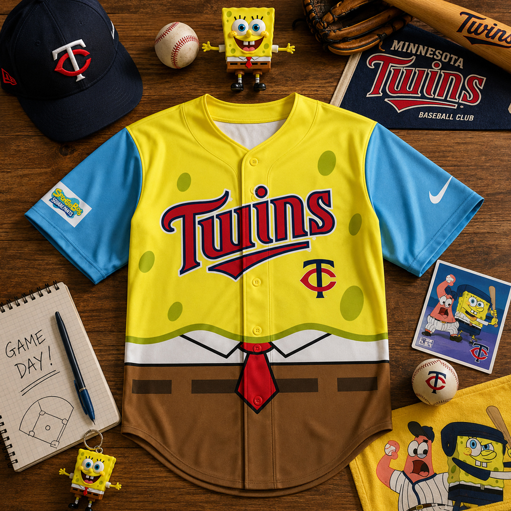 Unisex Minnesota Twins SpongeBob Night Graphic Baseball Jersey 2026 for Baseball Fans 2 Unisex Minnesota Twins SpongeBob Night Graphic Baseball Jersey 2026 for Baseball Fans