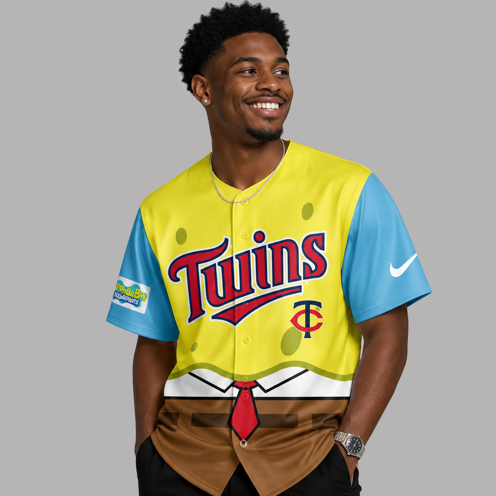 Unisex Minnesota Twins SpongeBob Night Graphic Baseball Jersey 2026 for Baseball Fans 3 Unisex Minnesota Twins SpongeBob Night Graphic Baseball Jersey 2026 for Baseball Fans