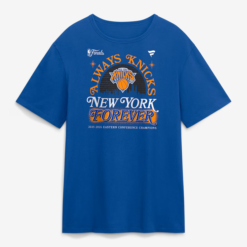 Unisex New York Knicks Eastern Conference Champions Hometown Blue Graphic T-Shirt 2025-2026 for Basketball Fans 1 Unisex New York Knicks Eastern Conference Champions Hometown Blue Graphic T-Shirt 2025-2026 for Basketball Fans