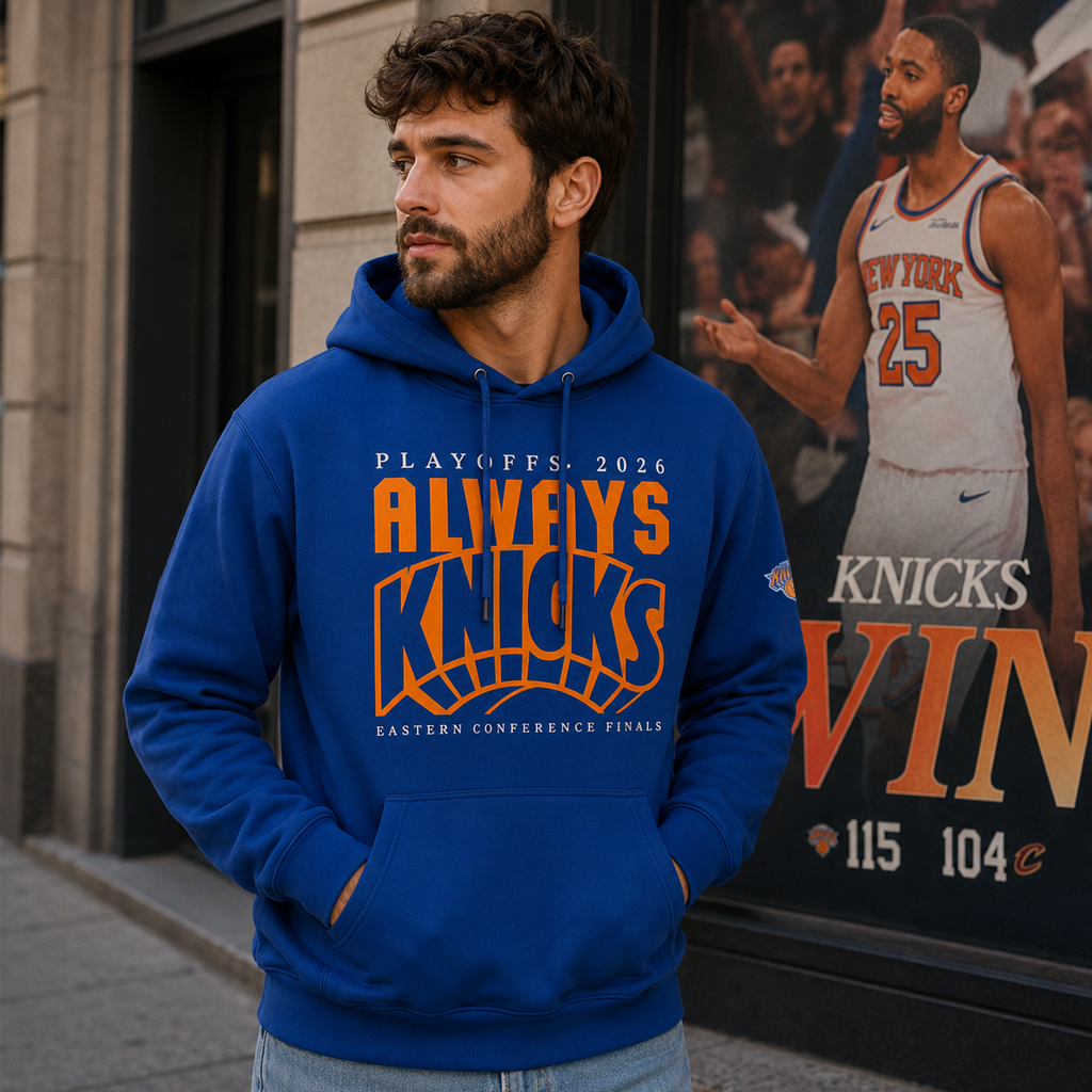 Unisex New York Knicks Playoff Graphic Shirt – Eastern Conference Game 1 Fan Tee 4 Unisex New York Knicks Playoff Graphic Hoodie – Eastern Conference Game 1 Fan Tee