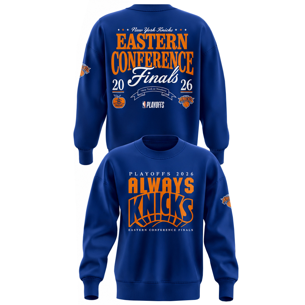 Unisex New York Knicks Playoff Graphic Shirt – Eastern Conference Game 1 Fan Tee 2 Unisex New York Knicks Playoff Graphic Sweatshirt – Eastern Conference Game 1 Fan Tee