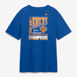 Unisex New York Knicks Stacked Block Blue Graphic T-Shirt 2026 for Basketball Fans