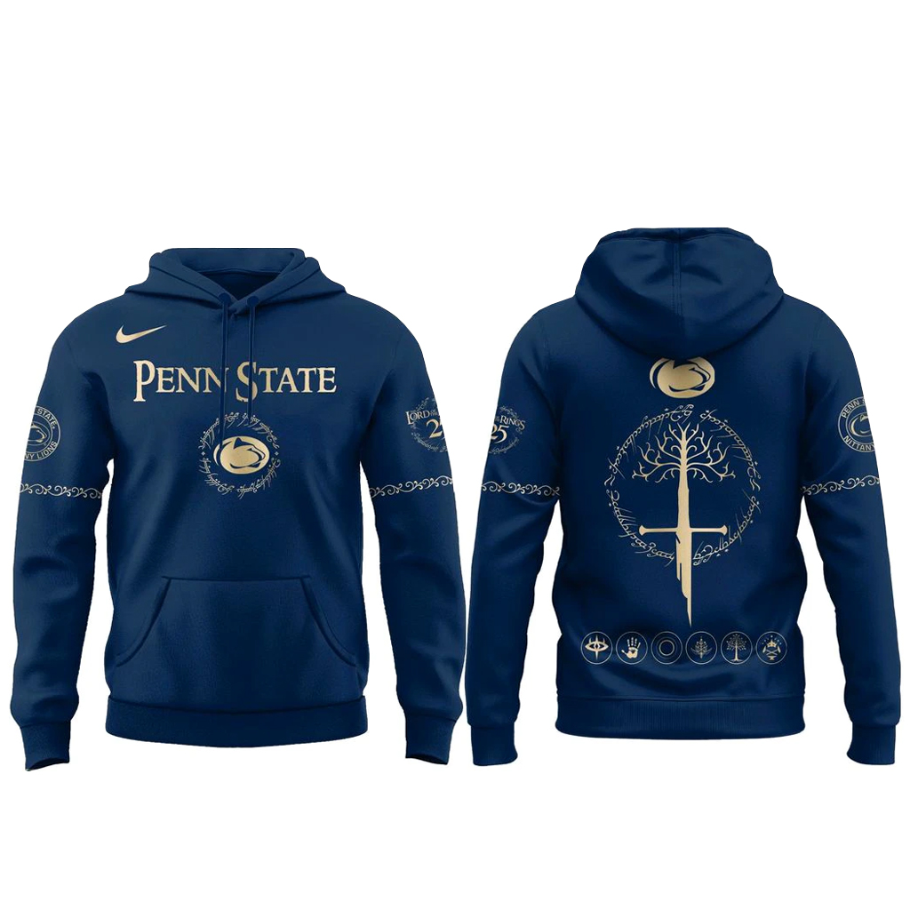 Unisex Penn State Nittany Lions Lord Of The Rings Night 2026 Blue Graphic Shirt for College Sports Fans 2 Unisex Penn State Nittany Lions Lord Of The Rings Night 2026 Blue Graphic Hoodie for College Sports Fans