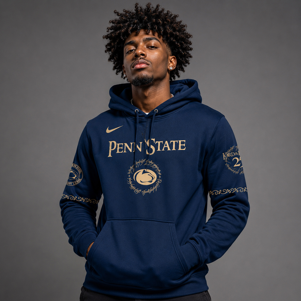 Unisex Penn State Nittany Lions Lord Of The Rings Night 2026 Blue Graphic Shirt for College Sports Fans 4 Unisex Penn State Nittany Lions Lord Of The Rings Night 2026 Blue Graphic Hoodie for College Sports Fans
