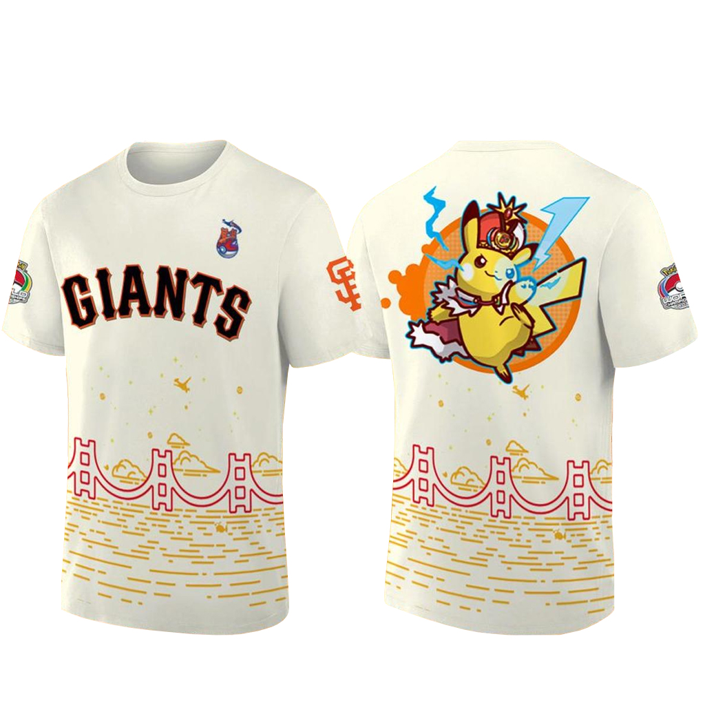 Unisex San Francisco Giants Pokémon Worlds Night 2026 Worlds Pikachu Graphic Shirt for Anime and Baseball Fans 1 Unisex San Francisco Giants Pokémon Worlds Night 2026 Worlds Pikachu Graphic Shirt for Anime and Baseball Fans