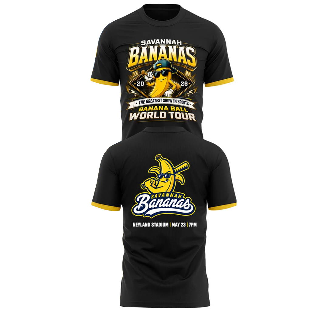 Unisex Savannah Bananas Banana Ball World Tour Neyland Stadium Graphic T-Shirt 2026 for Baseball Fans 1 Unisex Savannah Bananas Banana Ball World Tour Neyland Stadium Graphic T-Shirt 2026 for Baseball Fans