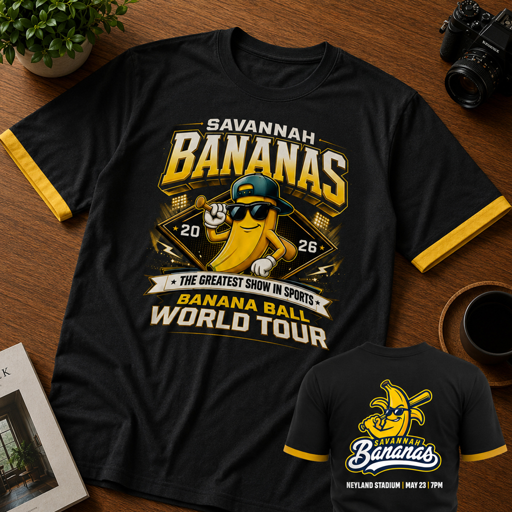 Unisex Savannah Bananas Banana Ball World Tour Neyland Stadium Graphic T-Shirt 2026 for Baseball Fans 2 Unisex Savannah Bananas Banana Ball World Tour Neyland Stadium Graphic T-Shirt 2026 for Baseball Fans