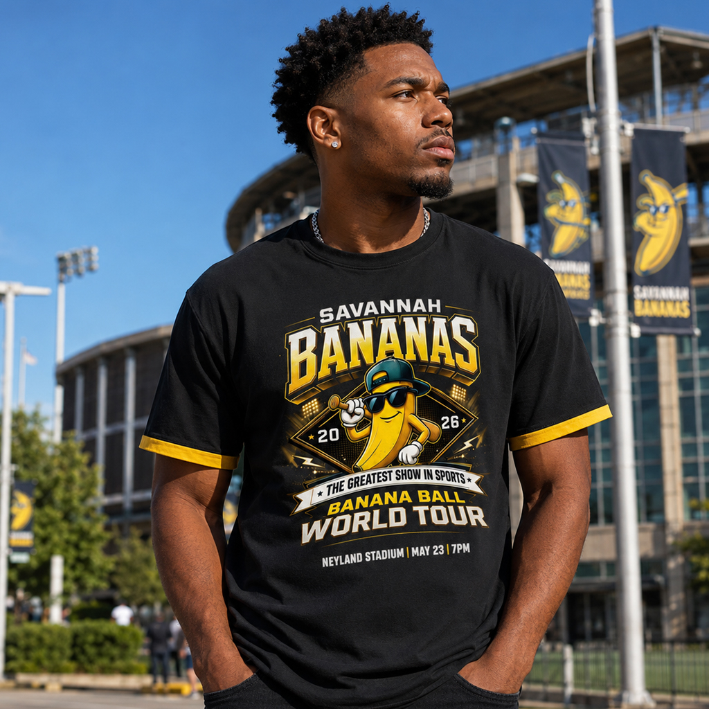 Unisex Savannah Bananas Banana Ball World Tour Neyland Stadium Graphic T-Shirt 2026 for Baseball Fans 3 Unisex Savannah Bananas Banana Ball World Tour Neyland Stadium Graphic T-Shirt 2026 for Baseball Fans
