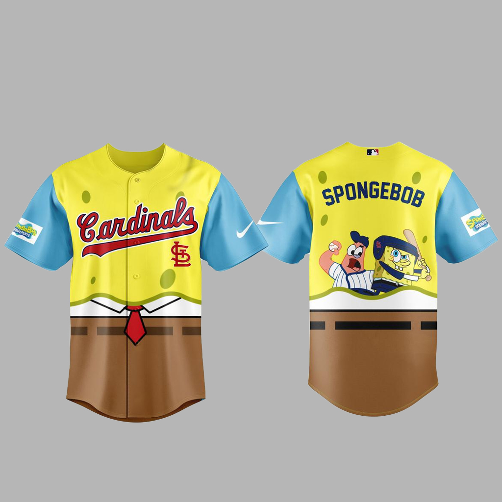 Unisex St. Louis Cardinals SpongeBob Night Graphic Baseball Jersey 2026 for Baseball Fans 1 Unisex St. Louis Cardinals SpongeBob Night Graphic Baseball Jersey 2026 for Baseball Fans