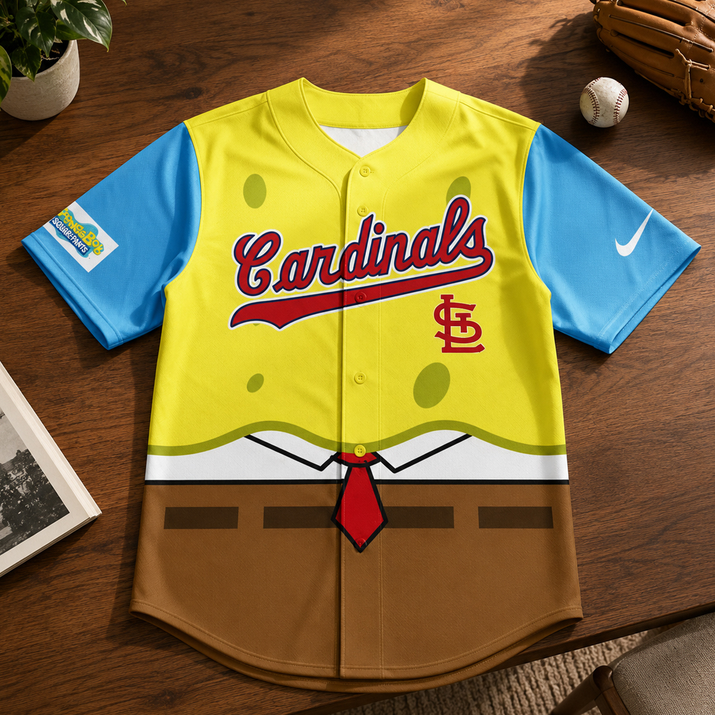 Unisex St. Louis Cardinals SpongeBob Night Graphic Baseball Jersey 2026 for Baseball Fans 2 Unisex St. Louis Cardinals SpongeBob Night Graphic Baseball Jersey 2026 for Baseball Fans