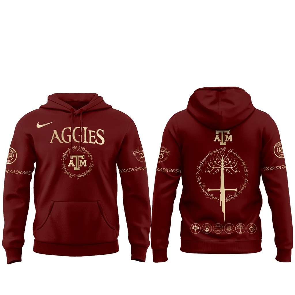 Unisex Texas A&M Aggies The Lord Of The Rings 2026 Graphic Shirt for College Sports Fans 2 Unisex Texas A&M Aggies The Lord Of The Rings 2026 Graphic Hoodie for College Sports Fans