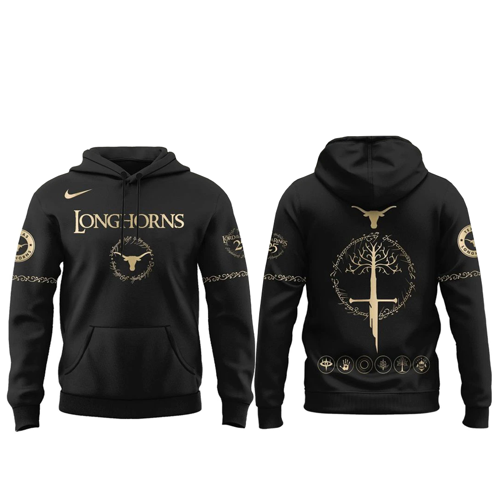 Unisex Texas Longhorns Lord Of The Rings 2026 Black Graphic Shirt for College Sports Fans 2 Unisex Texas Longhorns Lord Of The Rings 2026 Black Graphic Hoodie for College Sports Fans