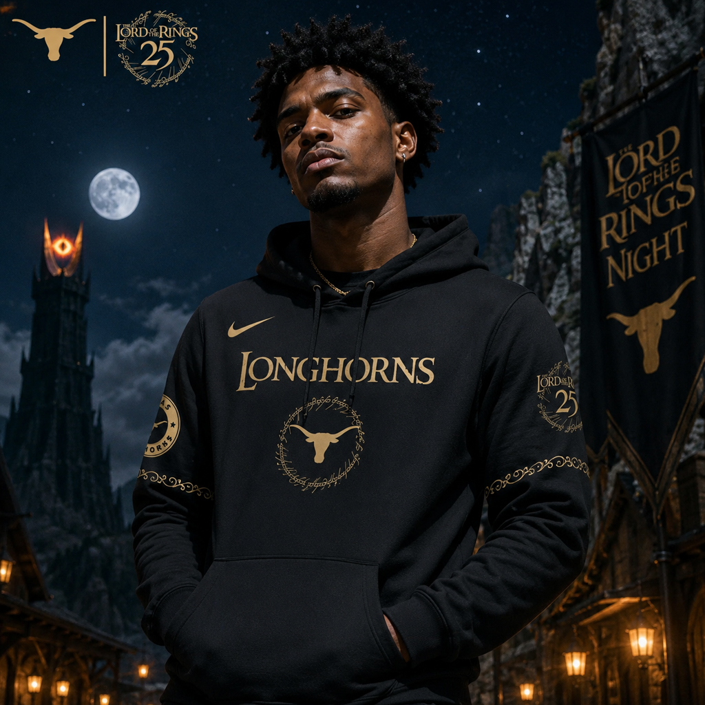 Unisex Texas Longhorns Lord Of The Rings 2026 Black Graphic Shirt for College Sports Fans 4 Unisex Texas Longhorns Lord Of The Rings 2026 Black Graphic Hoodie for College Sports Fans