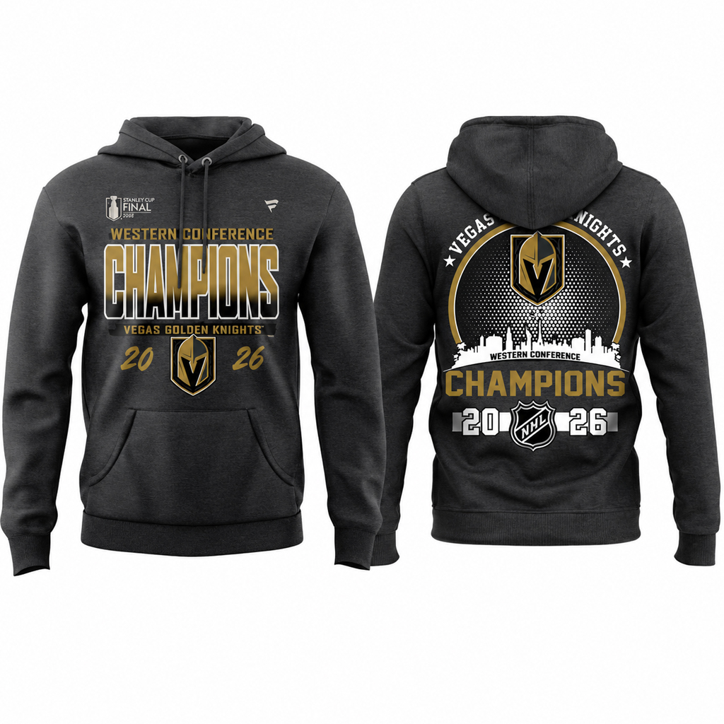 Unisex Vegas Golden Knights King Of The West Western Conference Champions Graphic Shirt 2026 for Hockey Fans 2 Unisex Vegas Golden Knights King Of The West Western Conference Champions Graphic Hoodie 2026 for Hockey Fans