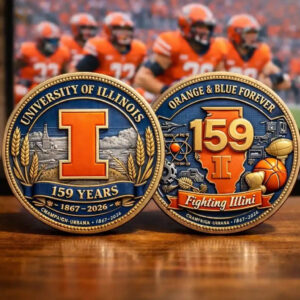 University Of Illinois Fighting Illini 159Th Anniversary Challenge Coin