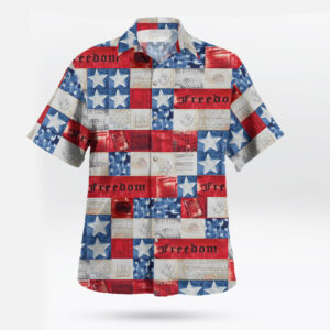 Vintage American Freedom Patriotic Hawaiian Shirt