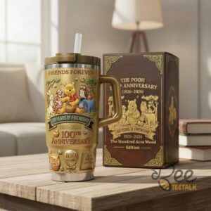 Unisex Winnie The Pooh 100Th Anniversary 1926 2026 Friends Forever Golden Edition Graphic Tumbler for Fans