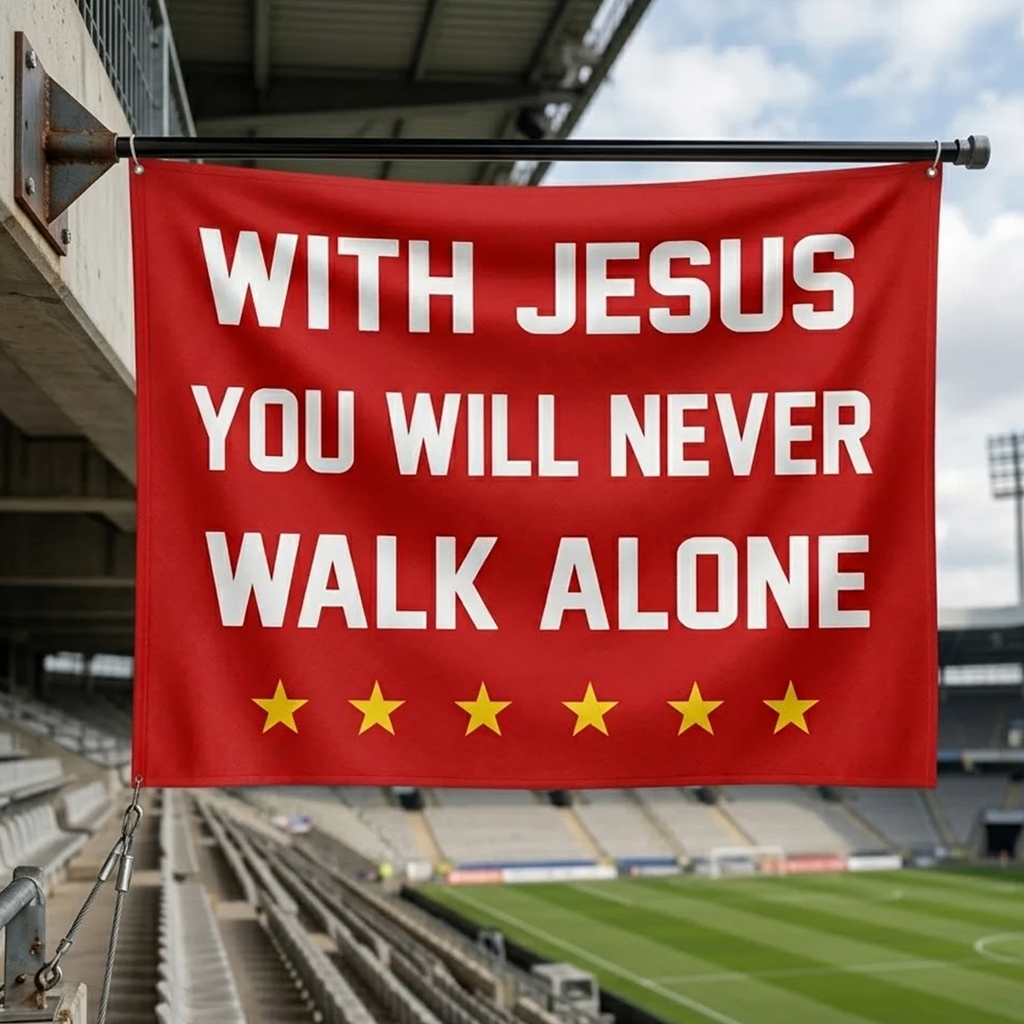 With Jesus You Will Never Walk Alone Flag 2 With Jesus You Will Never Walk Alone Flag